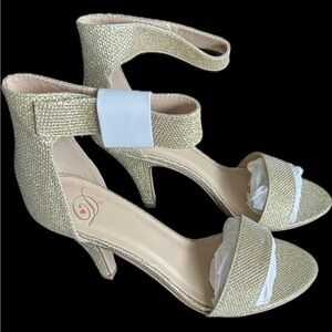 D. Gold Glitter Sparkly Heels, NWB, size 8